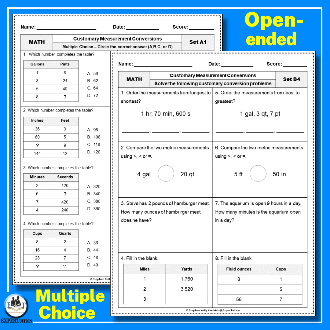 Customary System Measurement Conversions Worksheets Converting Customary Units Made By Teachers Customary System Measurement Conversions Worksheets Converting Customary Units Made By Teachers