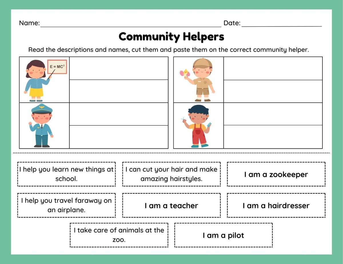 Customize 33 Kindergarten Community Helpers Worksheets Templates Online Canva