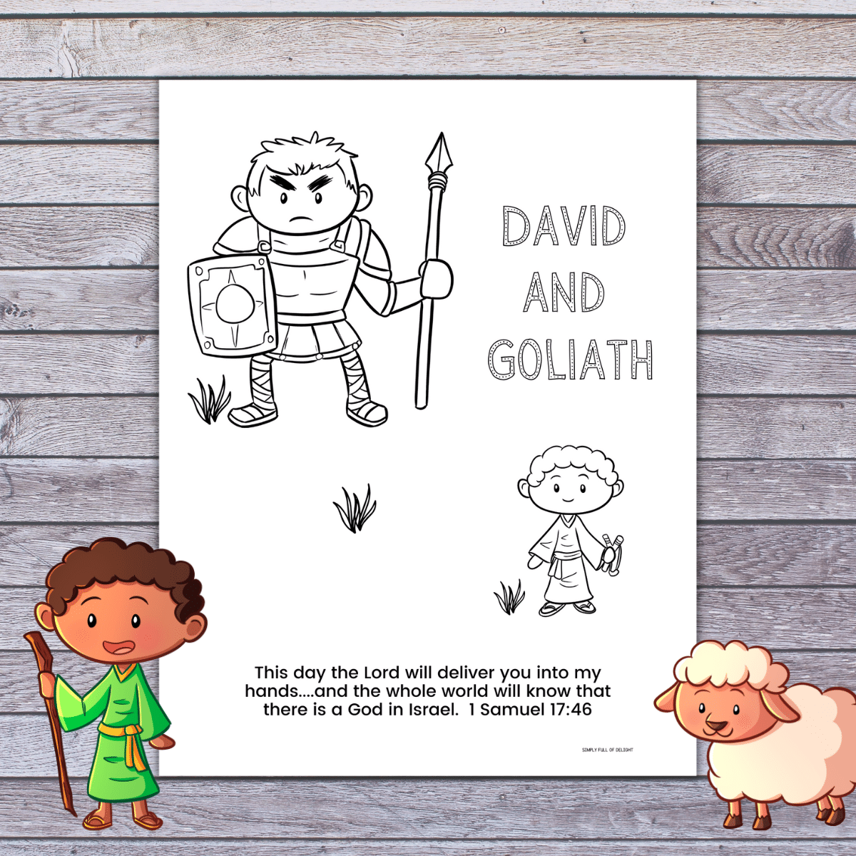 David And Goliath Bible Coloring Pages Mamas Learning Corner