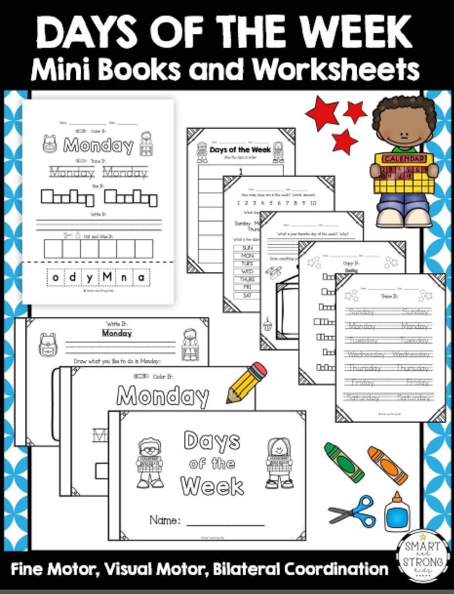 Days Of The Week Worksheets PDF And Mini Books Your Therapy Source