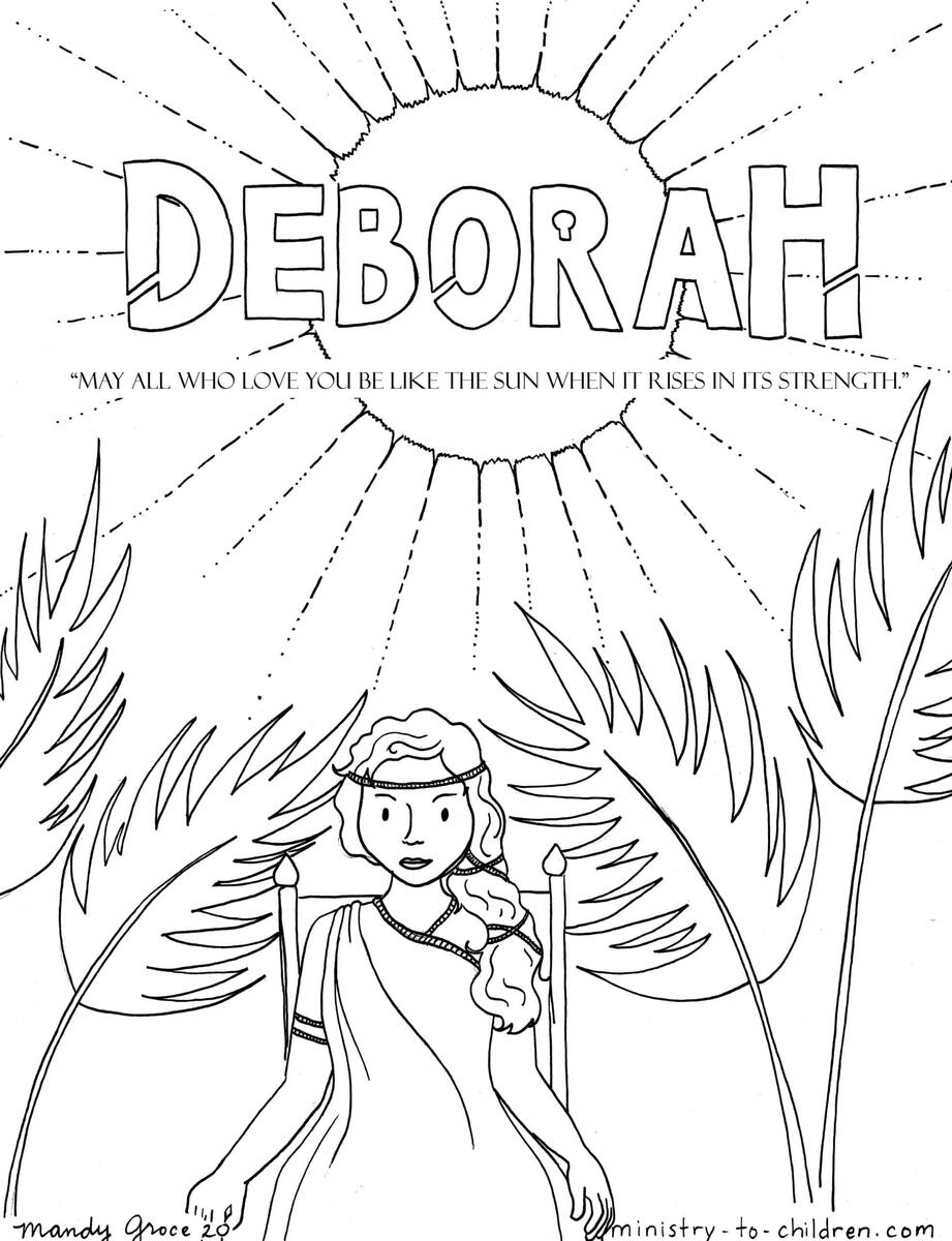Deborah Coloring Page Ministry To Children Deborah Judges Israel Coloring Page Printable