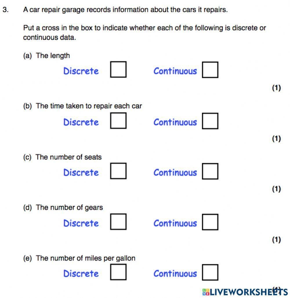 Discrete Vs Continuous Data Worksheet Understanding The Differences Discrete Vs Continuous Data Worksheet Understanding The Differences