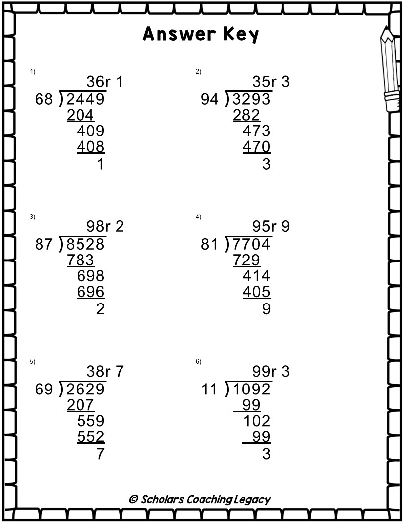 Division With 2 Digits Divisor 2 Digits Quotient 4 Digits Dividends With Remainders Worksheets Ma Made By Teachers 2 Digit Divisors Long Division Worksheets Bundle Made By Teachers
