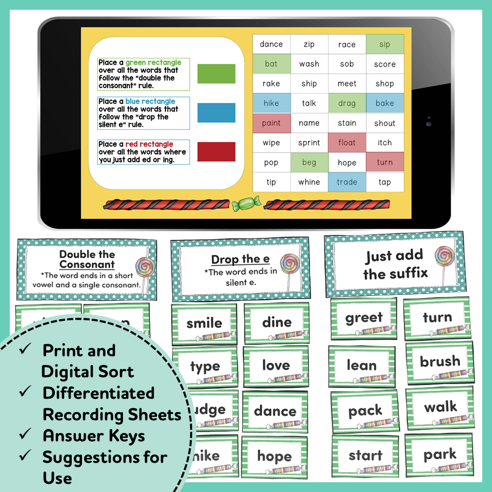 Double Consonants Drop The Silent E Suffixes Print And Digital Activities When Adding Ed And Ing Made By Teachers Double Consonants Drop The Silent E Suffixes Print And Digital Activities When Adding Ed And Ing Made By Teachers