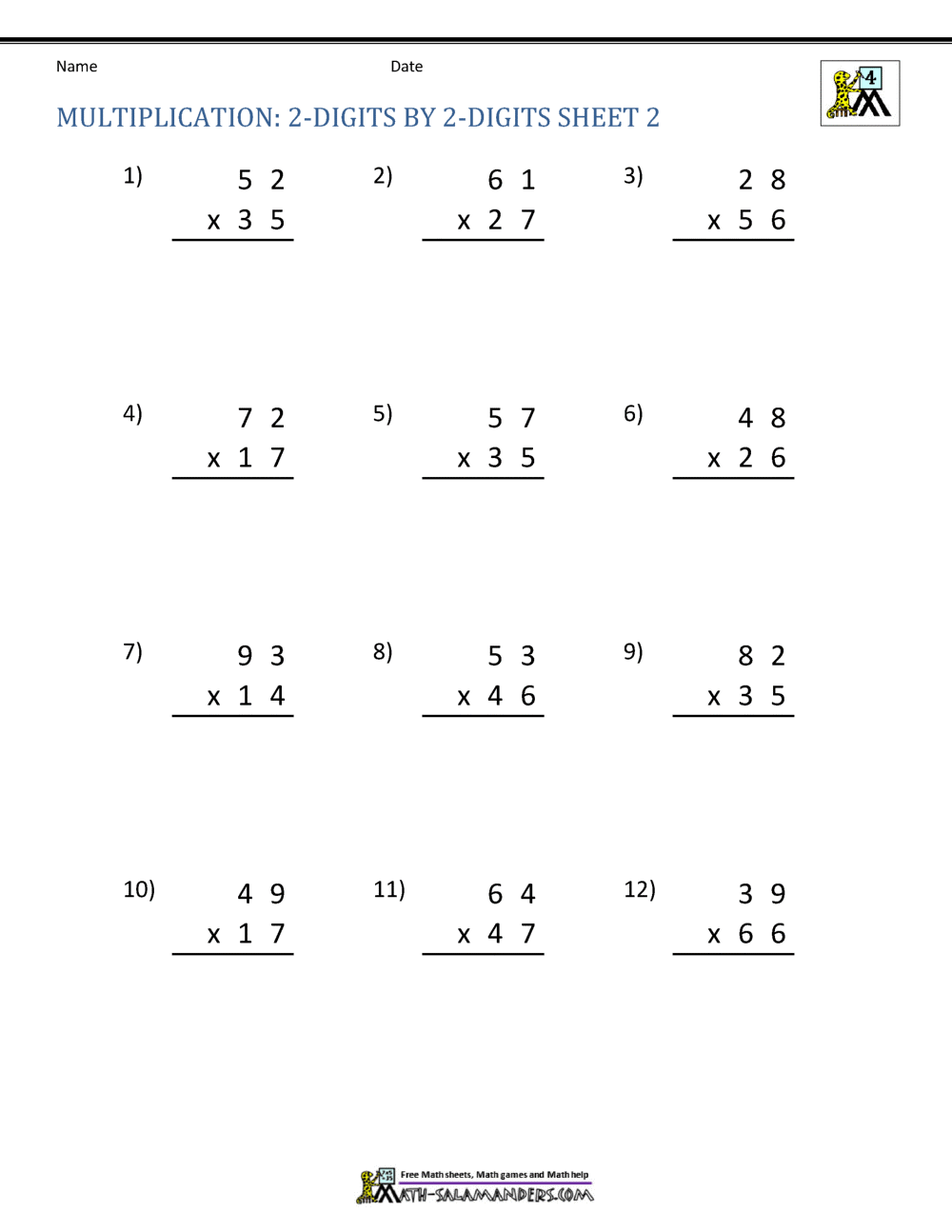 Master Multiplication With Our 2 Digit By 2 Digit Multiplication Worksheets Made By Teachers