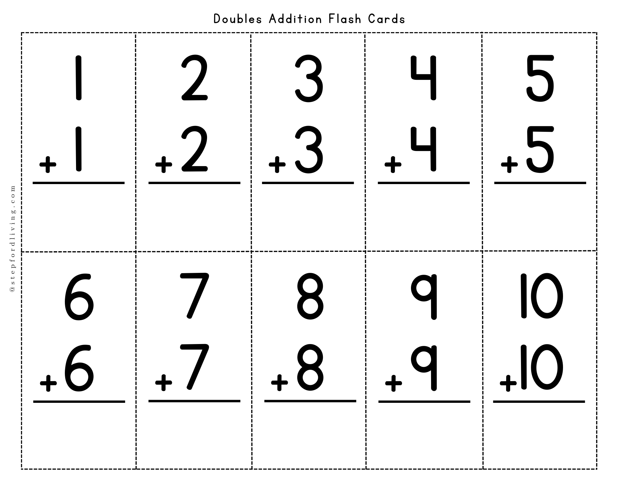 Doubles Addition Flash Cards FREE Worksheets Library Doubles Addition Flash Cards FREE Worksheets Library