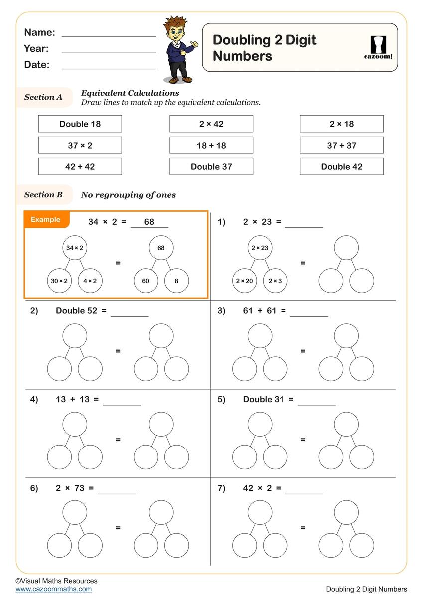 Doubling Numbers To 20 Addition Worksheet Printable PDF Year 2 Year 3 Addition Worksheet Doubling Numbers To 20 Addition Worksheet Printable PDF Year 2 Year 3 Addition Worksheet