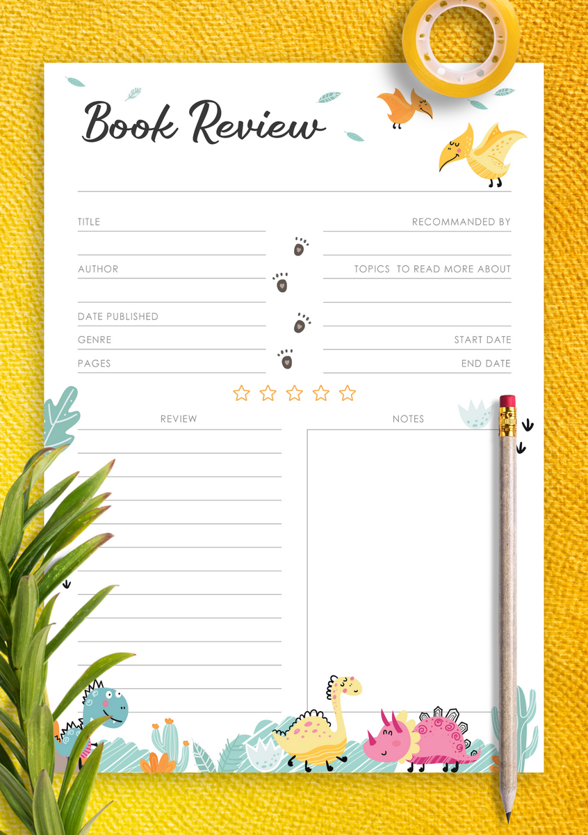Download Printable Dinosaurs Book Review Template For Kids PDF 4 FREE Printable Book Review Worksheets My Printable Home