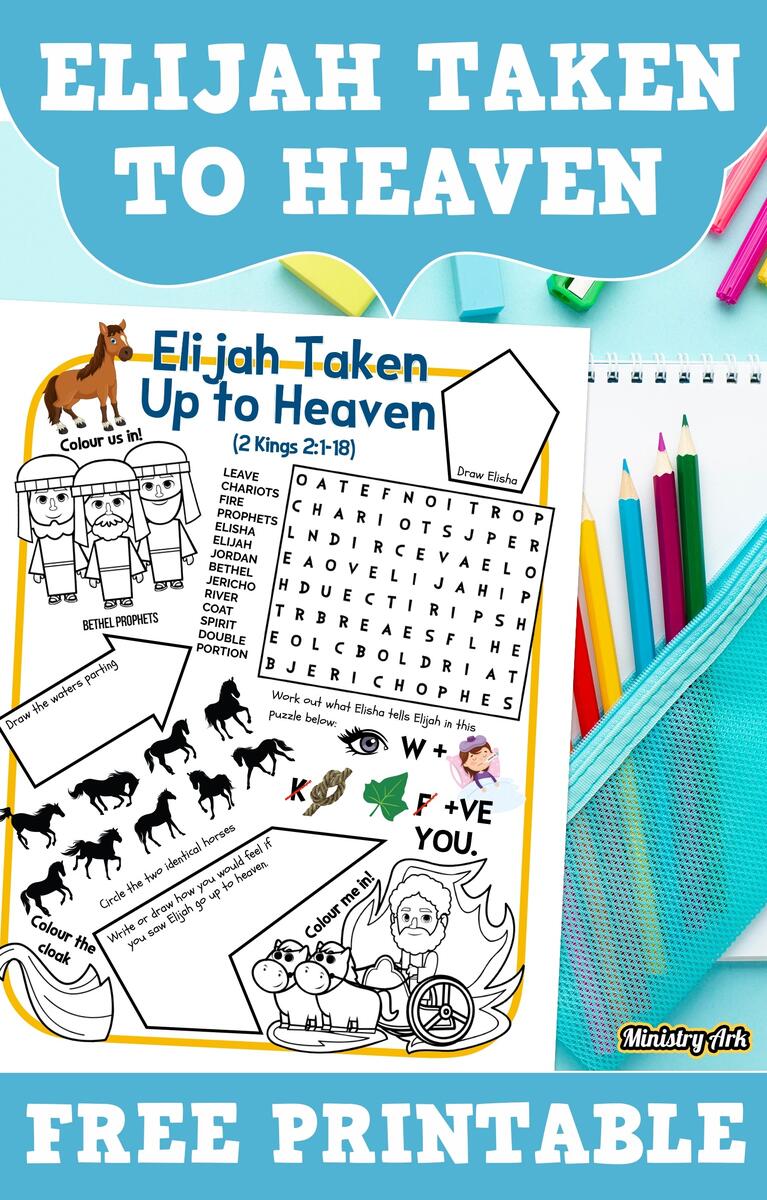 Elijah Taken To Heaven Printable Puzzle Sheet MinistryArk Elijah Taken To Heaven Printable Puzzle Sheet MinistryArk