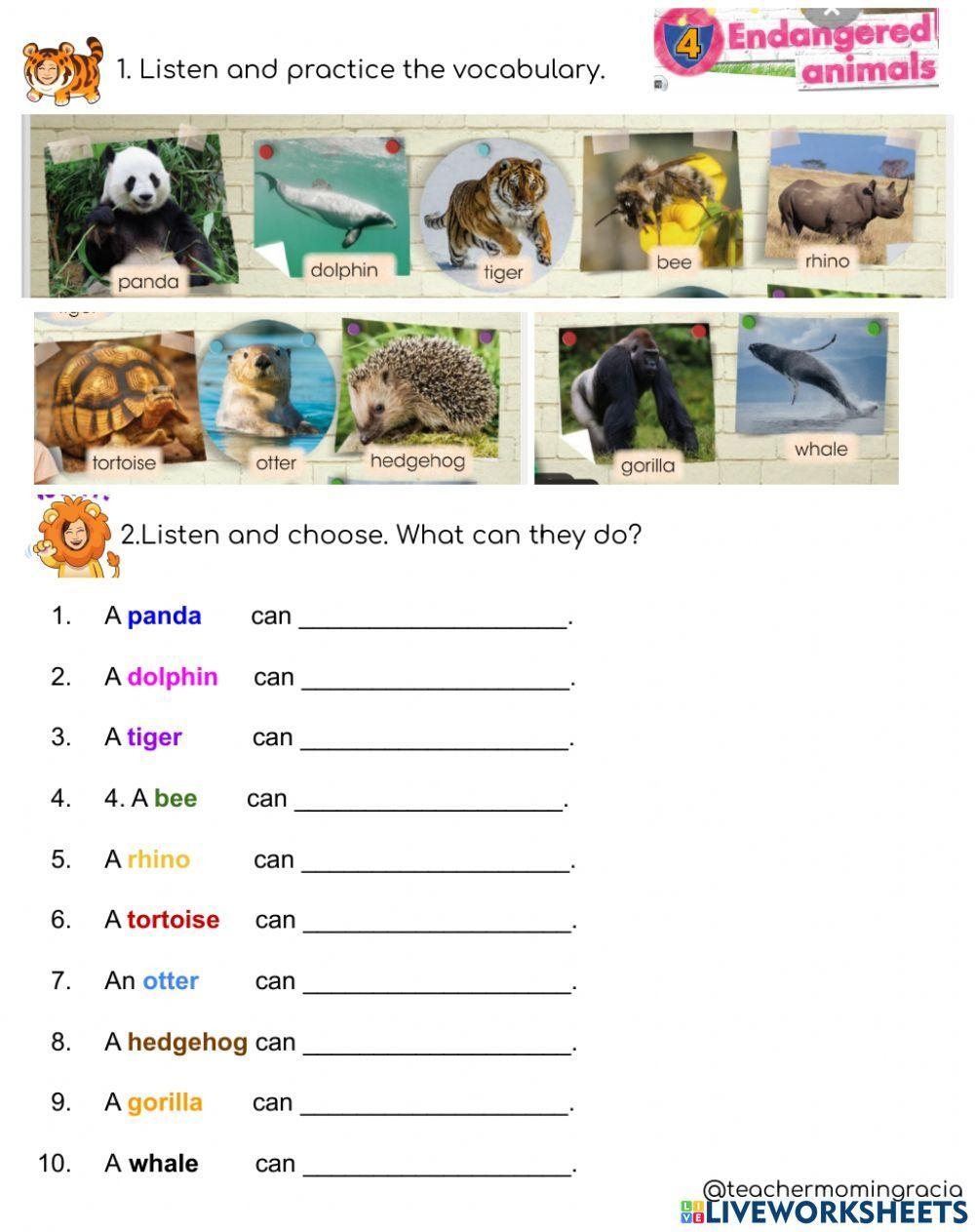 Endangered Animals Online Pdf Worksheet For 4 English Live Worksheets Library Endangered Animals Online Pdf Worksheet For 4 English Live Worksheets Library