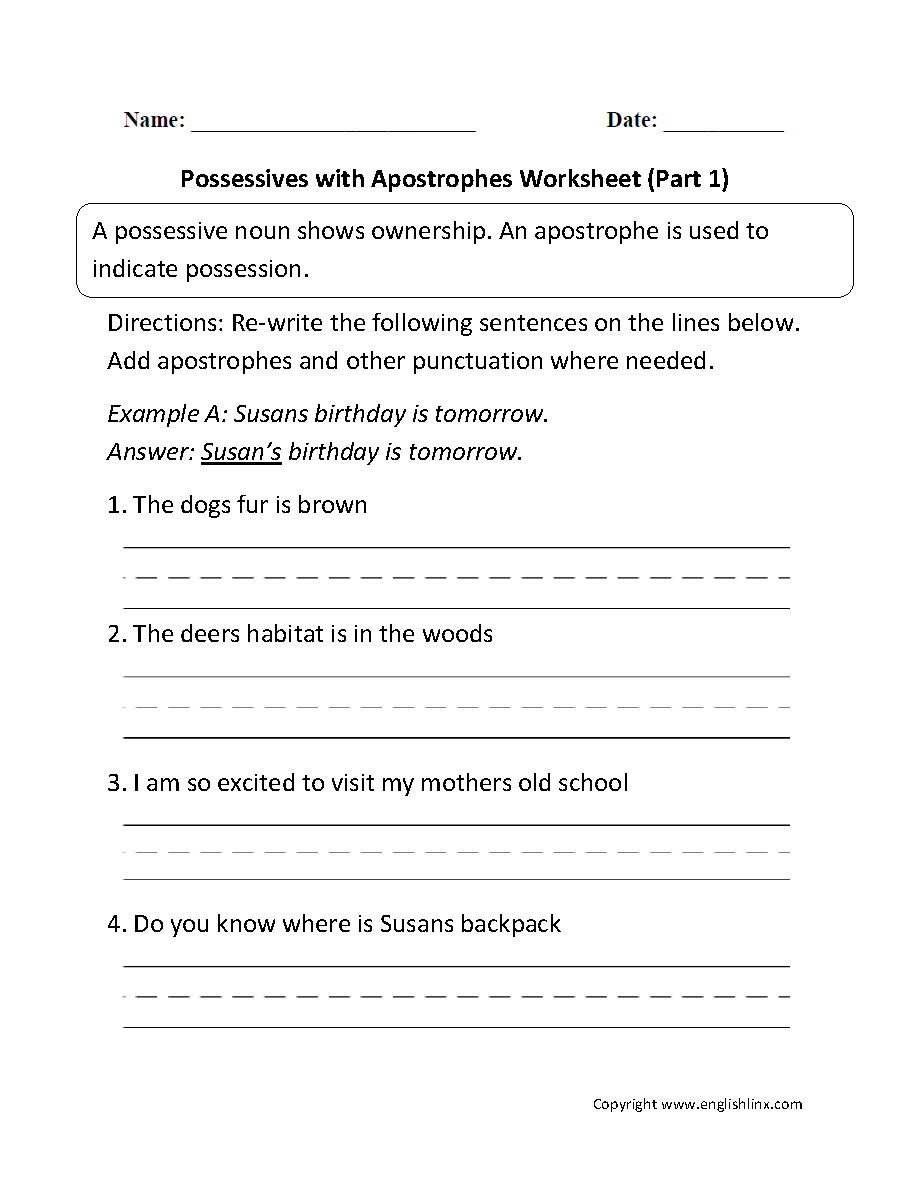 Englishlinx Apostrophes Worksheets Englishlinx Apostrophes Worksheets