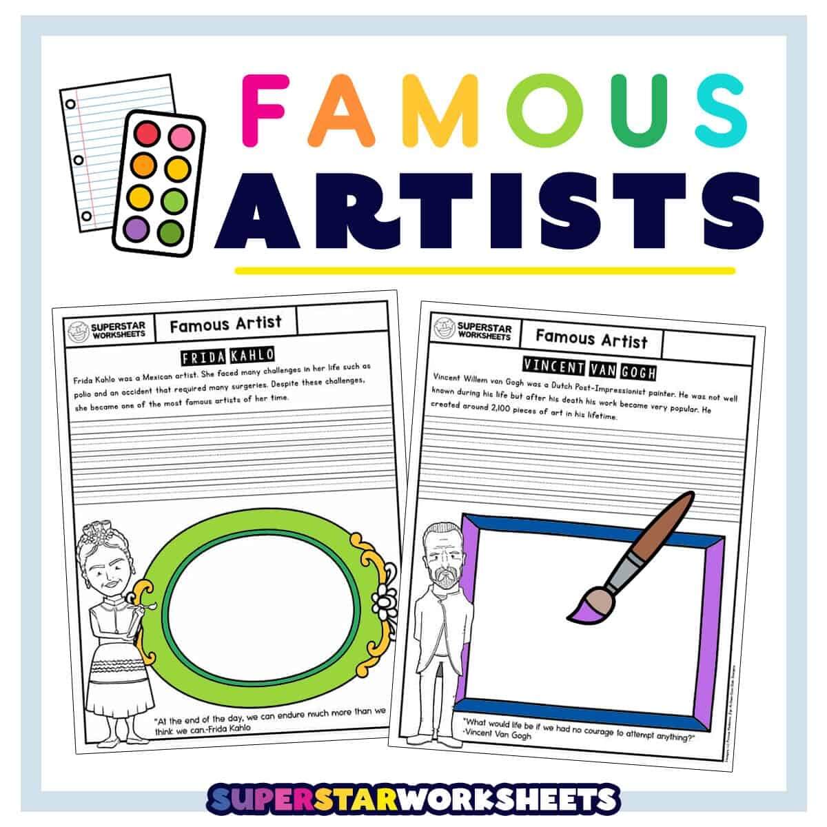 Famous Artist Worksheets Free Printables Superstar Worksheets Famous Artist Worksheets Free Printables Superstar Worksheets