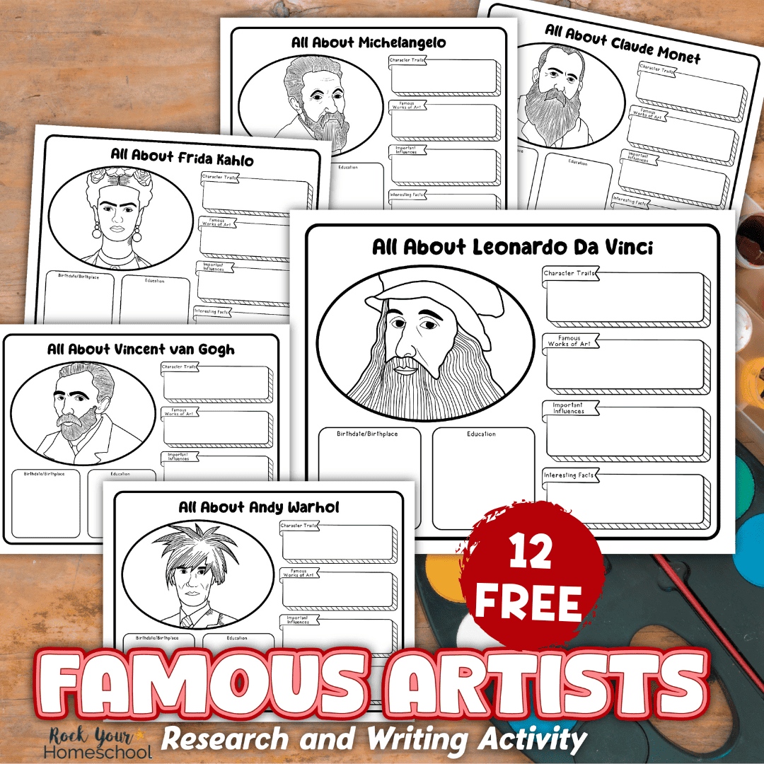 Famous Artists Worksheets Rock Your Homeschool Famous Artists Worksheets For Fantastic Learning Fun Free Set Rock Your Homeschool