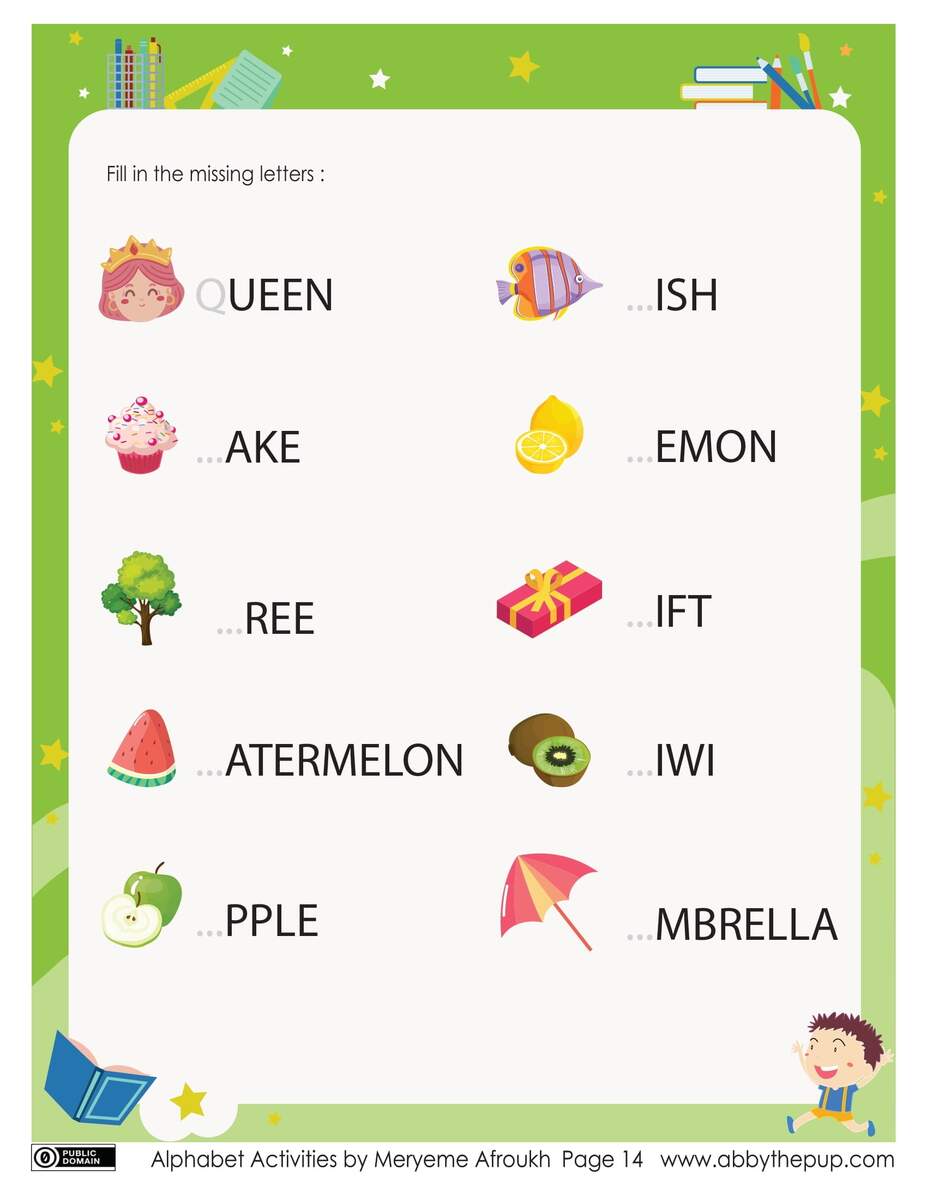 Fill In The Missing Letters Worksheet Free Printable Worksheets