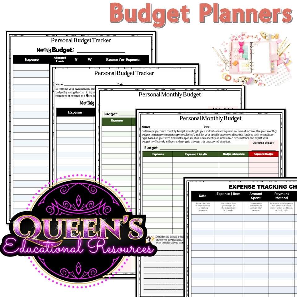 Financial Literacy Activities Money Management Worksheets Budgeting Classful