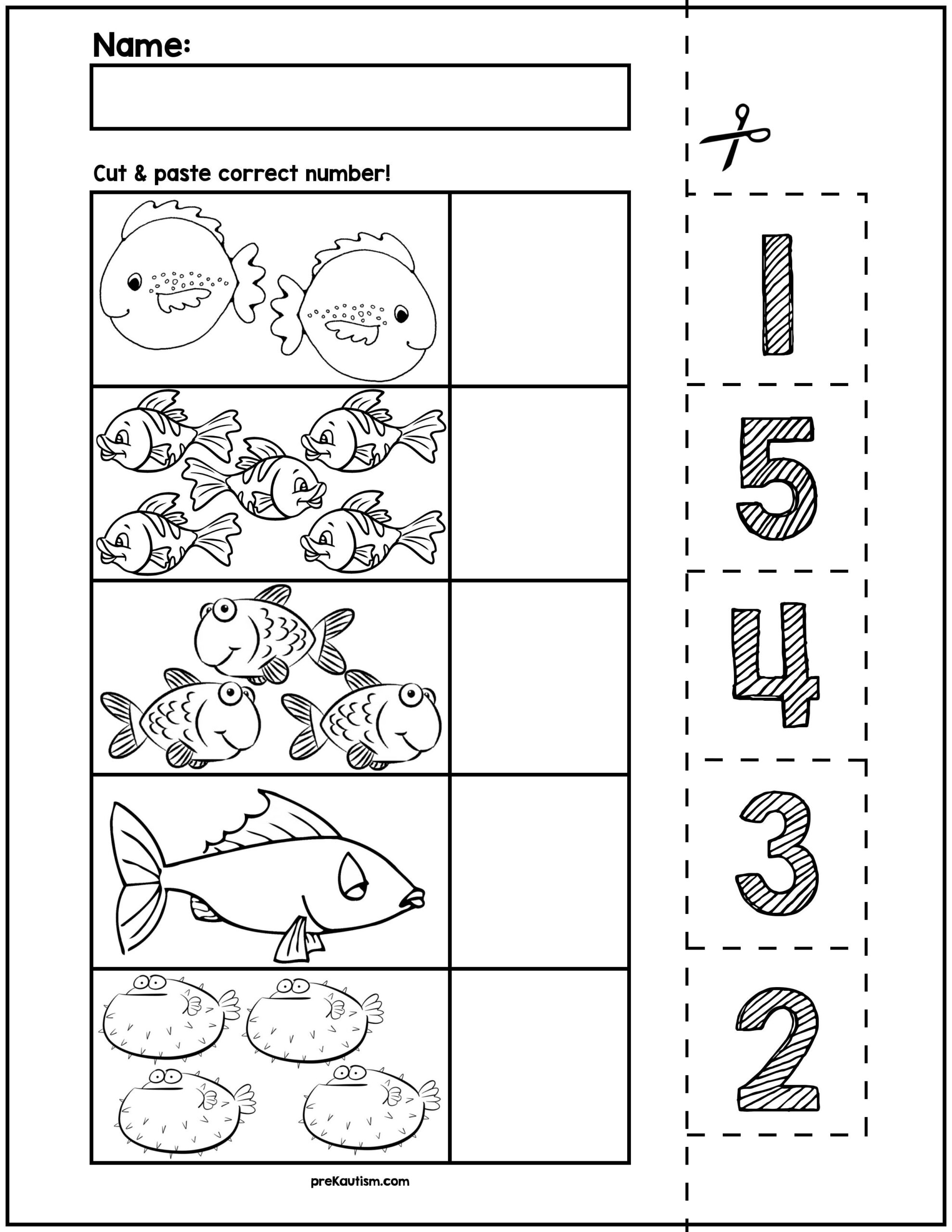 Educational Worksheet Preschool Kids Count Fish Stock Vector Royalty Free 1542615671 Shutterstock