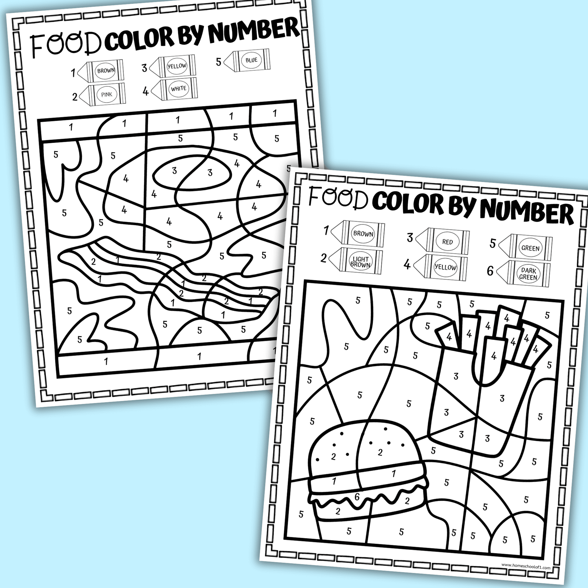 Food Color By Number Worksheets Printable Coloring Pages Food Color By Number Worksheets Printable Coloring Pages