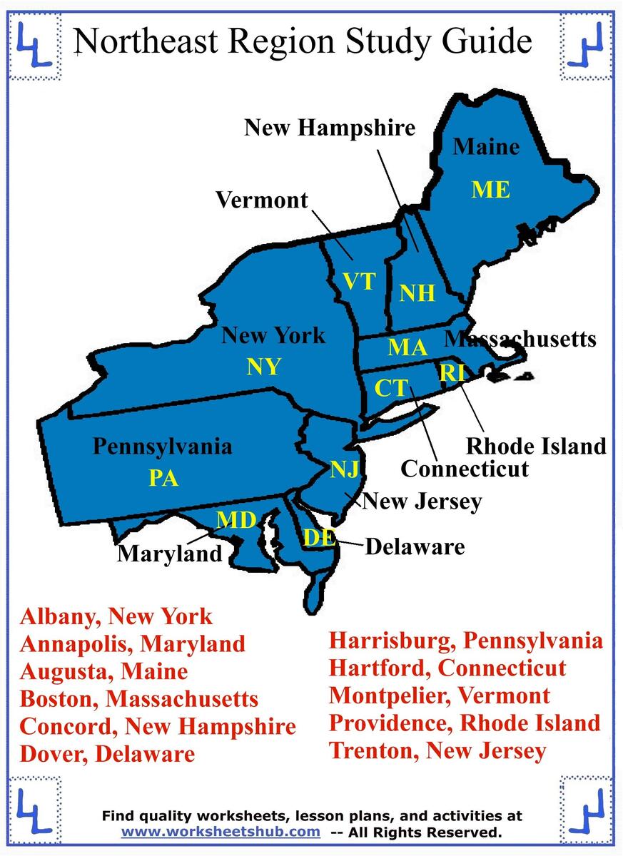 Fourth Grade Social Studies Northeast Region States And Capitals Fourth Grade Social Studies Northeast Region States And Capitals