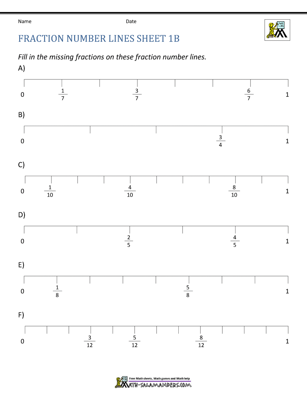 Fractions On A Number Line Printable Worksheets Free Printables Lettering SVG Files Tools Apps