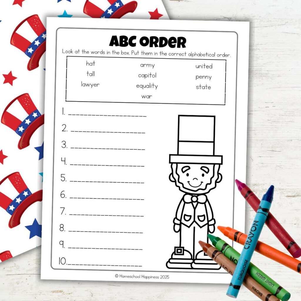 Free Abraham Lincoln Kindergarten Worksheets For Kids