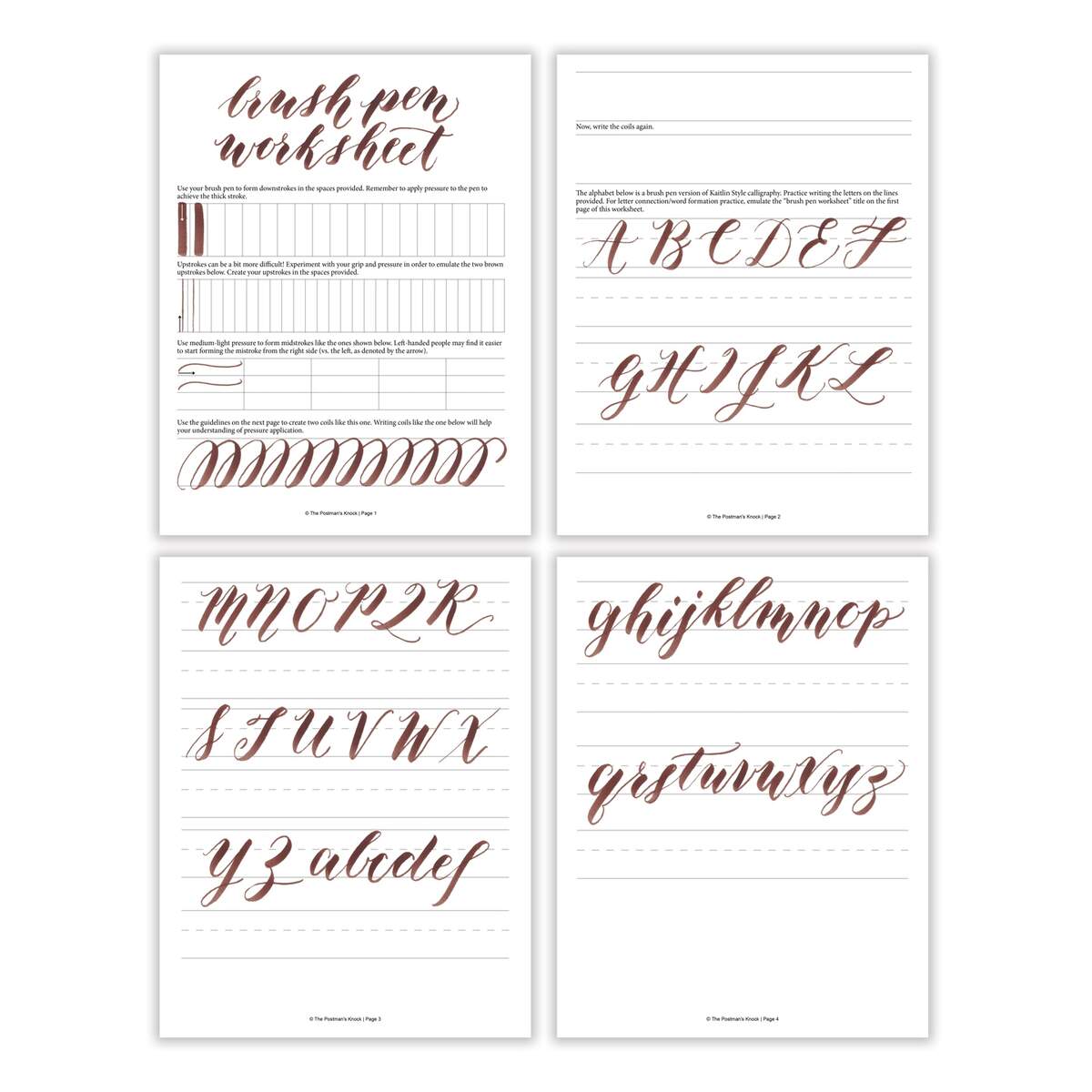 Free Basic Brush Pen Calligraphy Worksheet The Postman S Knock Free Basic Brush Pen Calligraphy Worksheet The Postman S Knock