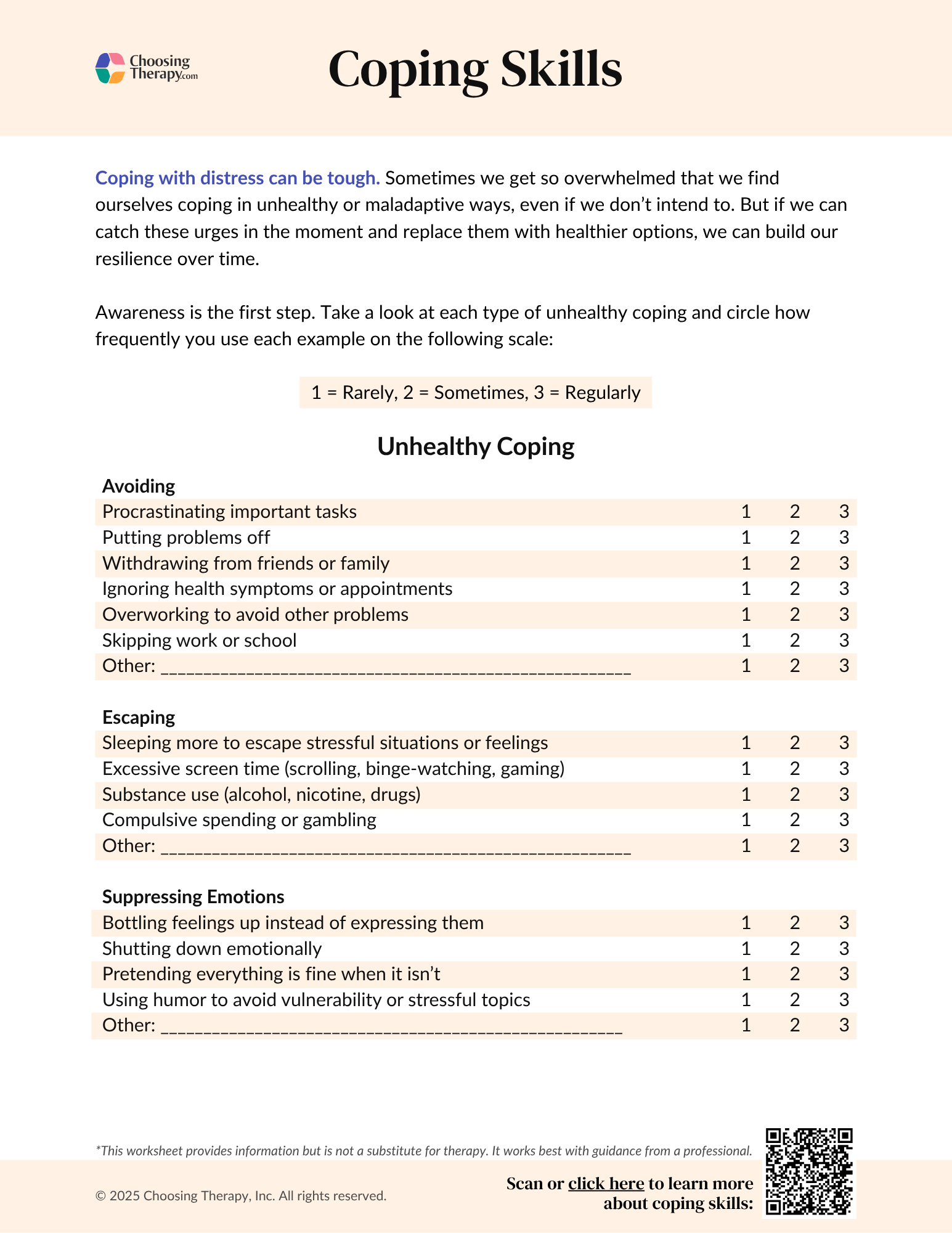 Free Coping Skills Worksheet Printable PDF ChoosingTherapy 13 Coping Skills Worksheets Free PDF At Worksheeto