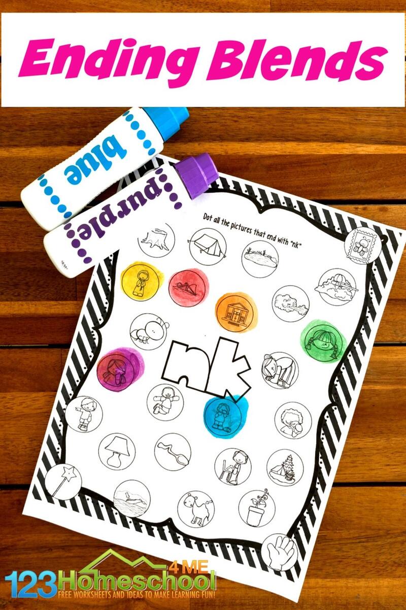 FREE Ending Blends Ng And Nk Worksheets With Do A Dot Markers Ending Blends Worksheets Orton Gillingham Activities Made By Teachers