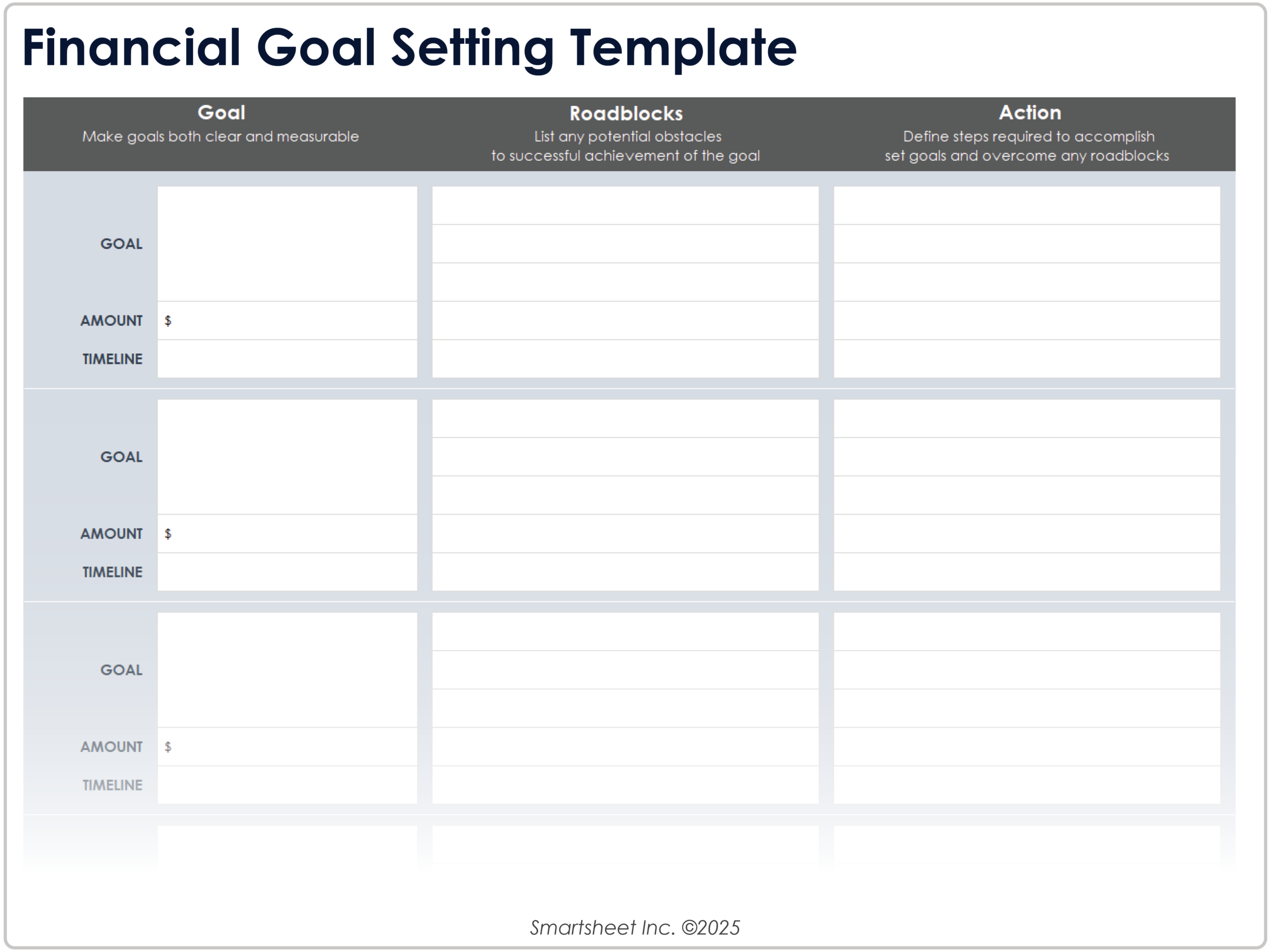 Free Goal Setting And Tracking Templates