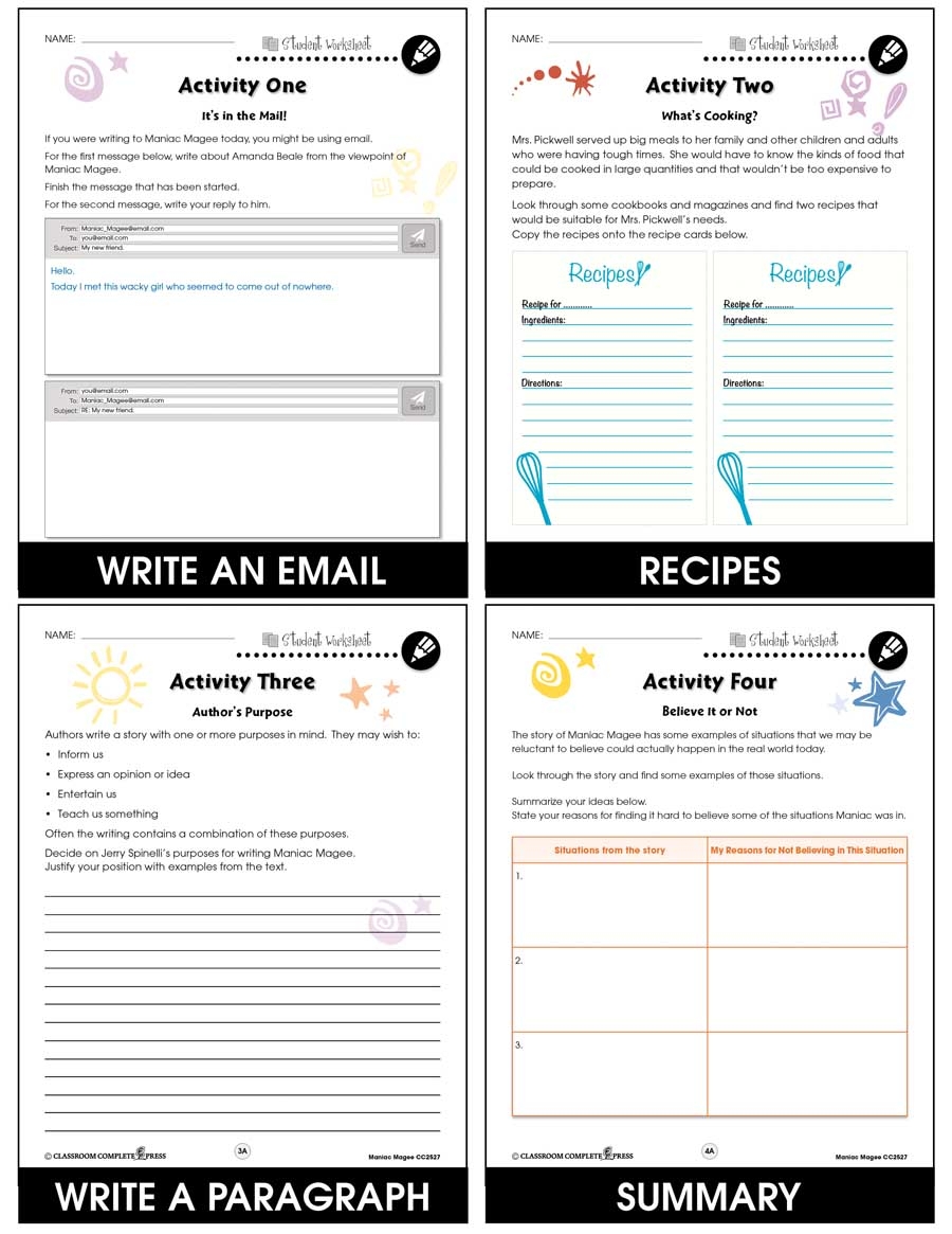Free Maniac Magee Worksheet Download Free Maniac Magee Worksheet Png Images Free Worksheets On Clipart Library