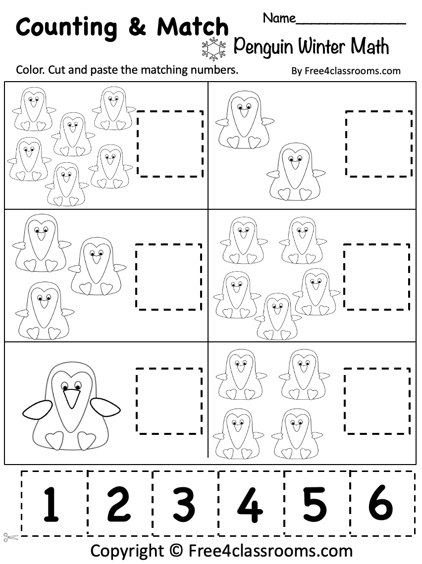 Free Penguin Math Worksheet L Printable For Preschool Math Worksheet Number 2 Coloring Page Free Printable PDF