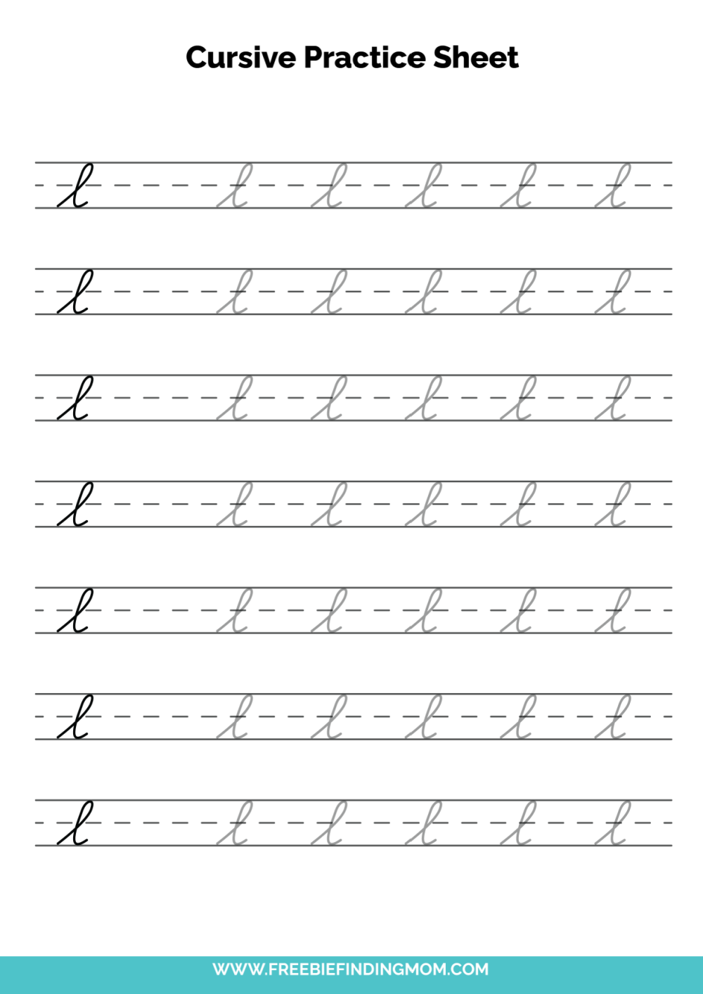 Free Printable Cursive Alphabet Practice Sheets Lowercase L Free Printable Cursive Alphabet Practice Sheets Lowercase L
