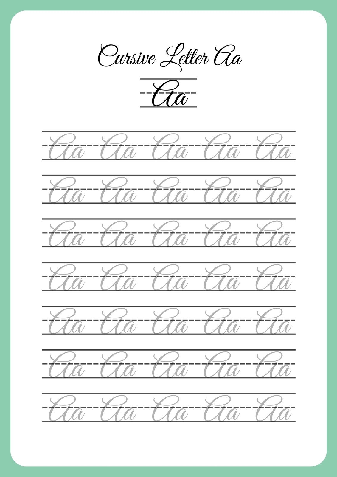 Free Printable Cursive Writing Worksheet Templates Canva 7 Printable Cursive Handwriting Worksheets For Beautiful Penmanship