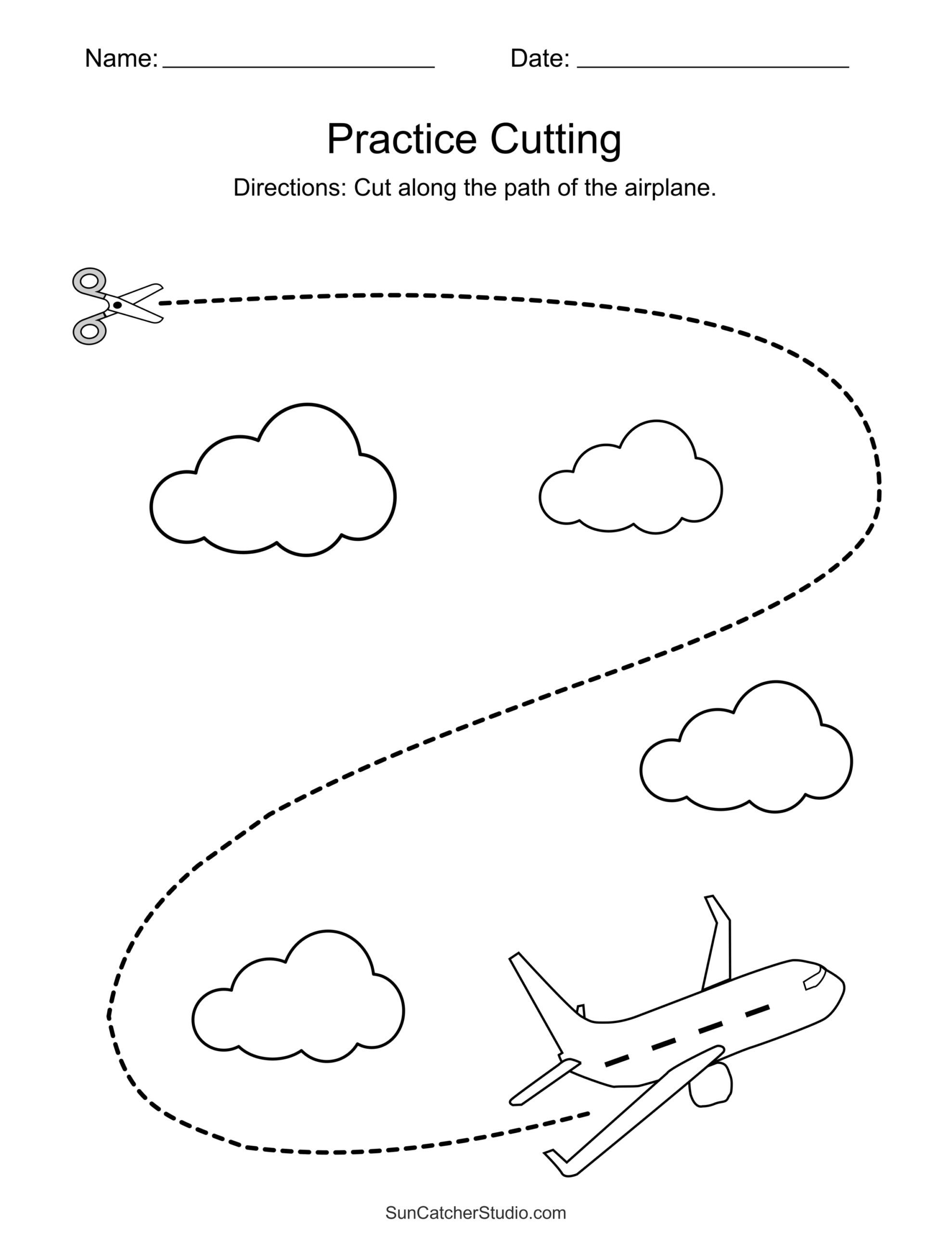 Cutting Practice For Kids Education Developing Worksheet Activity Page With Pictures Color Game For Children Isolated Vector Illustration Funny C Stock Vector Image Art Alamy