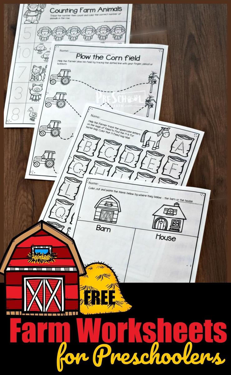 FREE Printable Farm Worksheets And Activities For Preschool