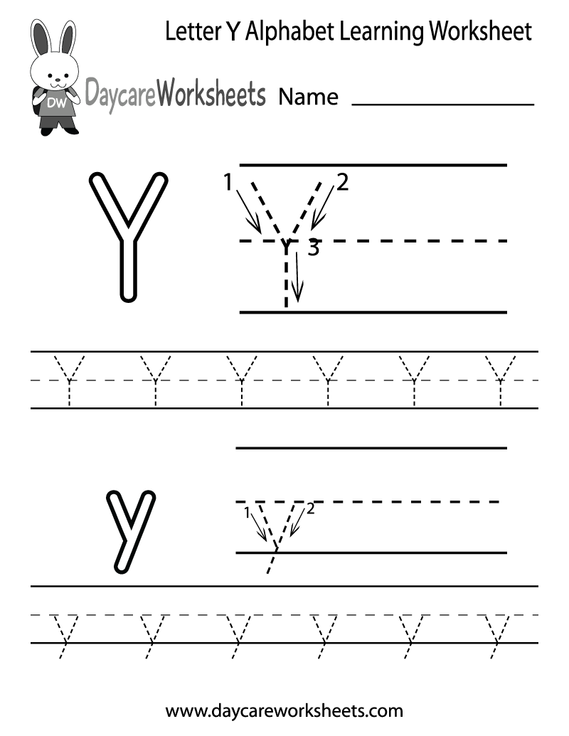 Free Printable Letter Y Alphabet Learning Worksheet For Preschool Free Printable Letter Y Alphabet Learning Worksheet For Preschool