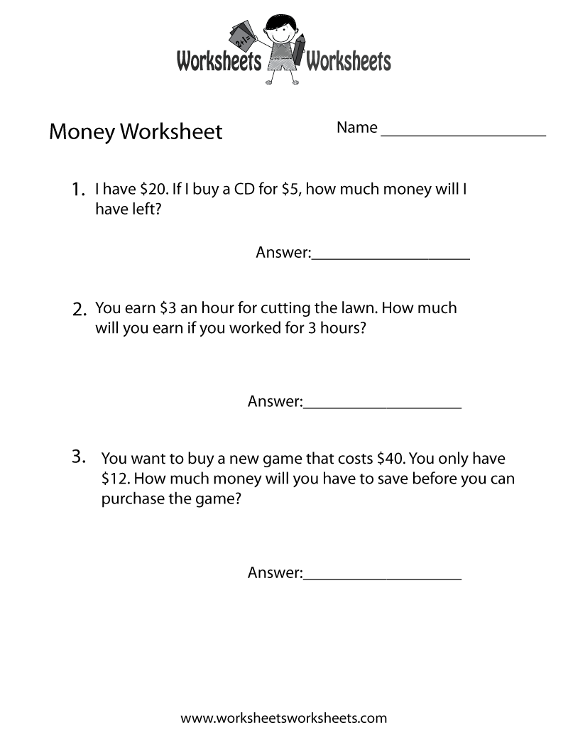 Addition And Subtraction Money Word Problems Math Worksheets For Grade 2 3 Made By Teachers
