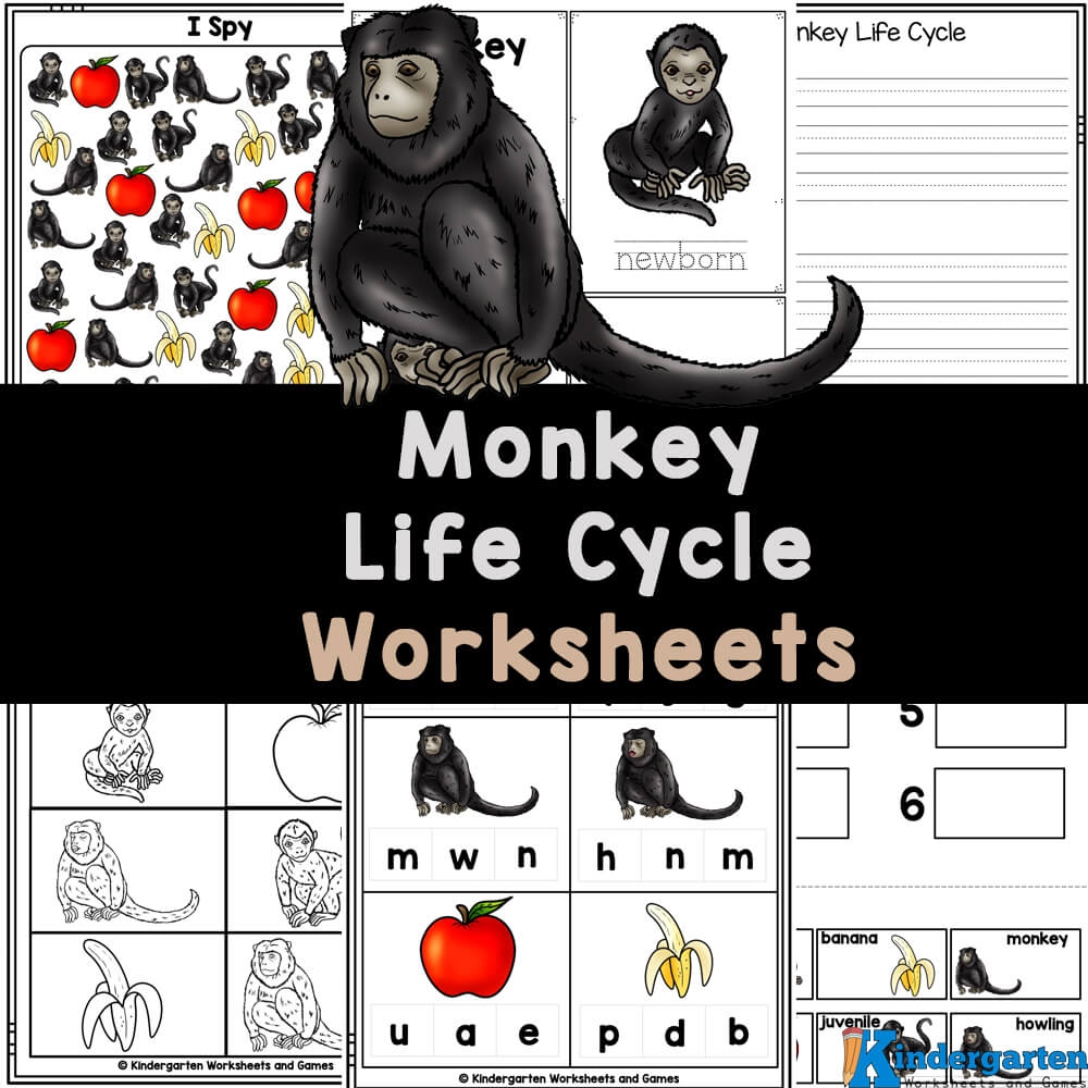 Monkey Coloring Page Super Simple