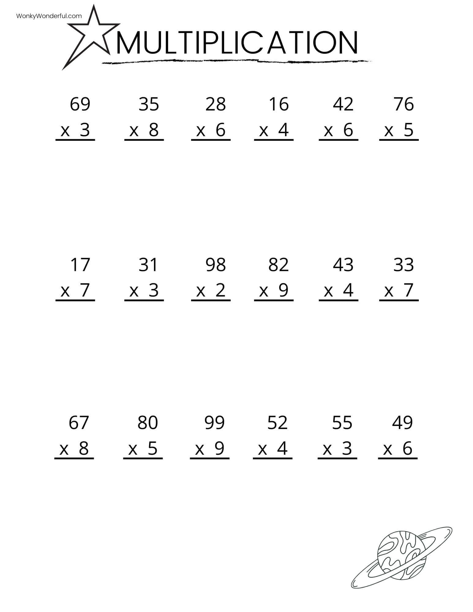 Grade 5 Multiplication Worksheets