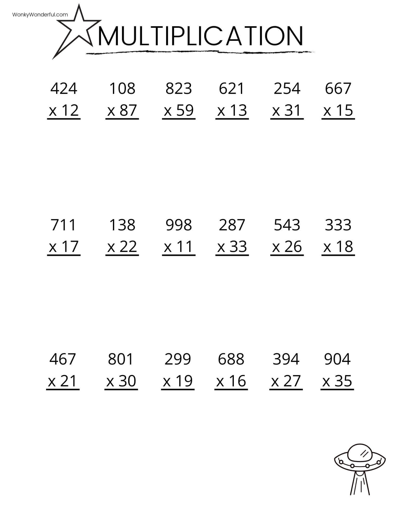 FREE PRINTABLE MULTIPLICATION WORKSHEETS WonkyWonderful FREE PRINTABLE MULTIPLICATION WORKSHEETS WonkyWonderful