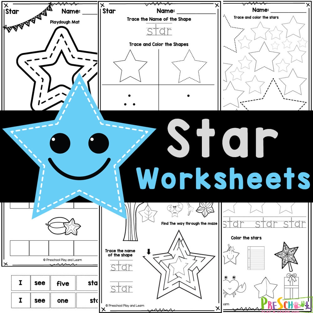 FREE Printable STAR Shape Worksheets For Preschool Free Star Shapes Worksheet For Preschool