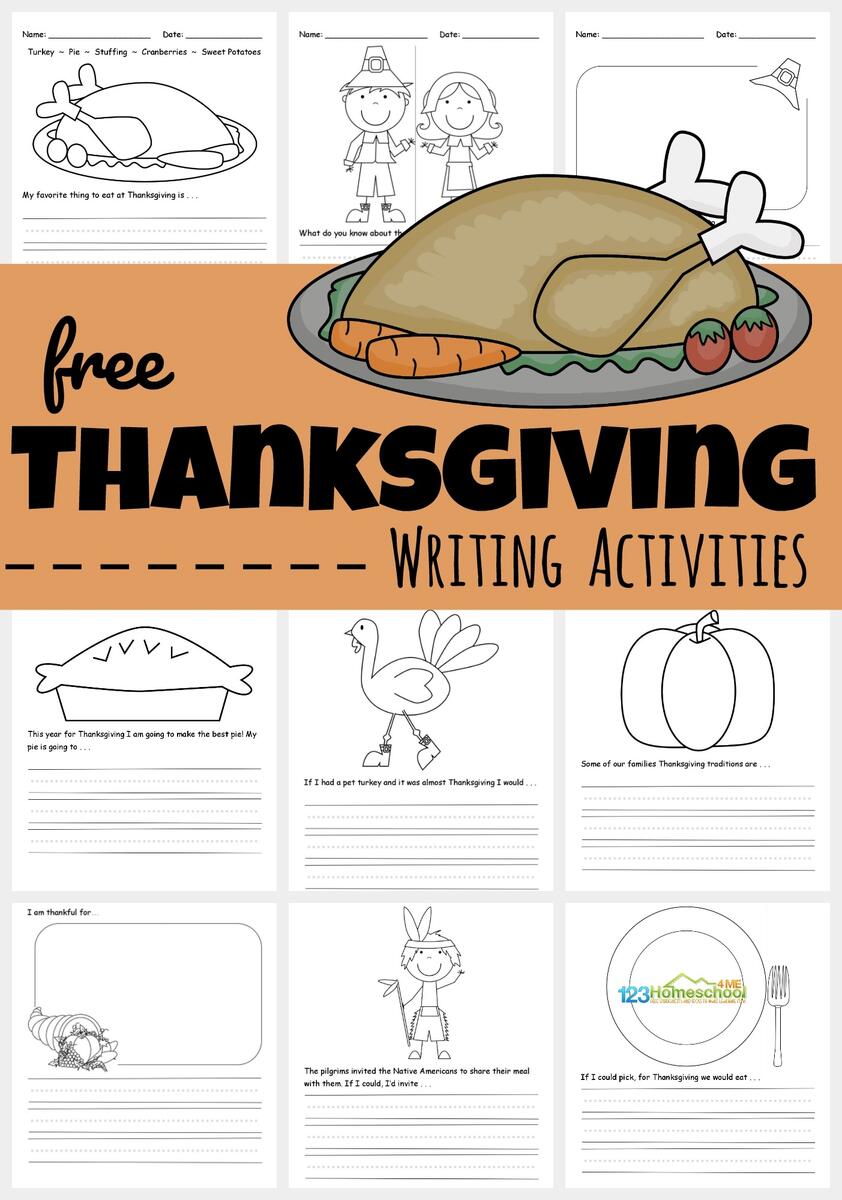 FREE Printable Thanksgiving Writing Activities
