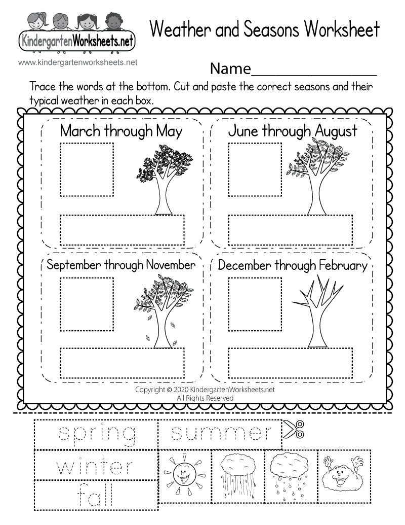 Four Seasons Worksheet Free Printable Digital PDF
