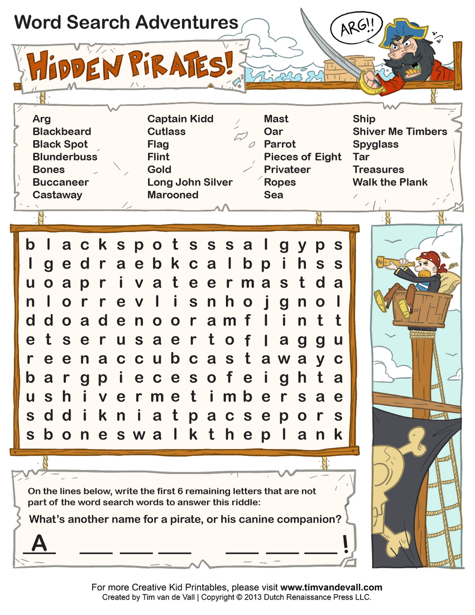 Free Printable Word Searches For Kids