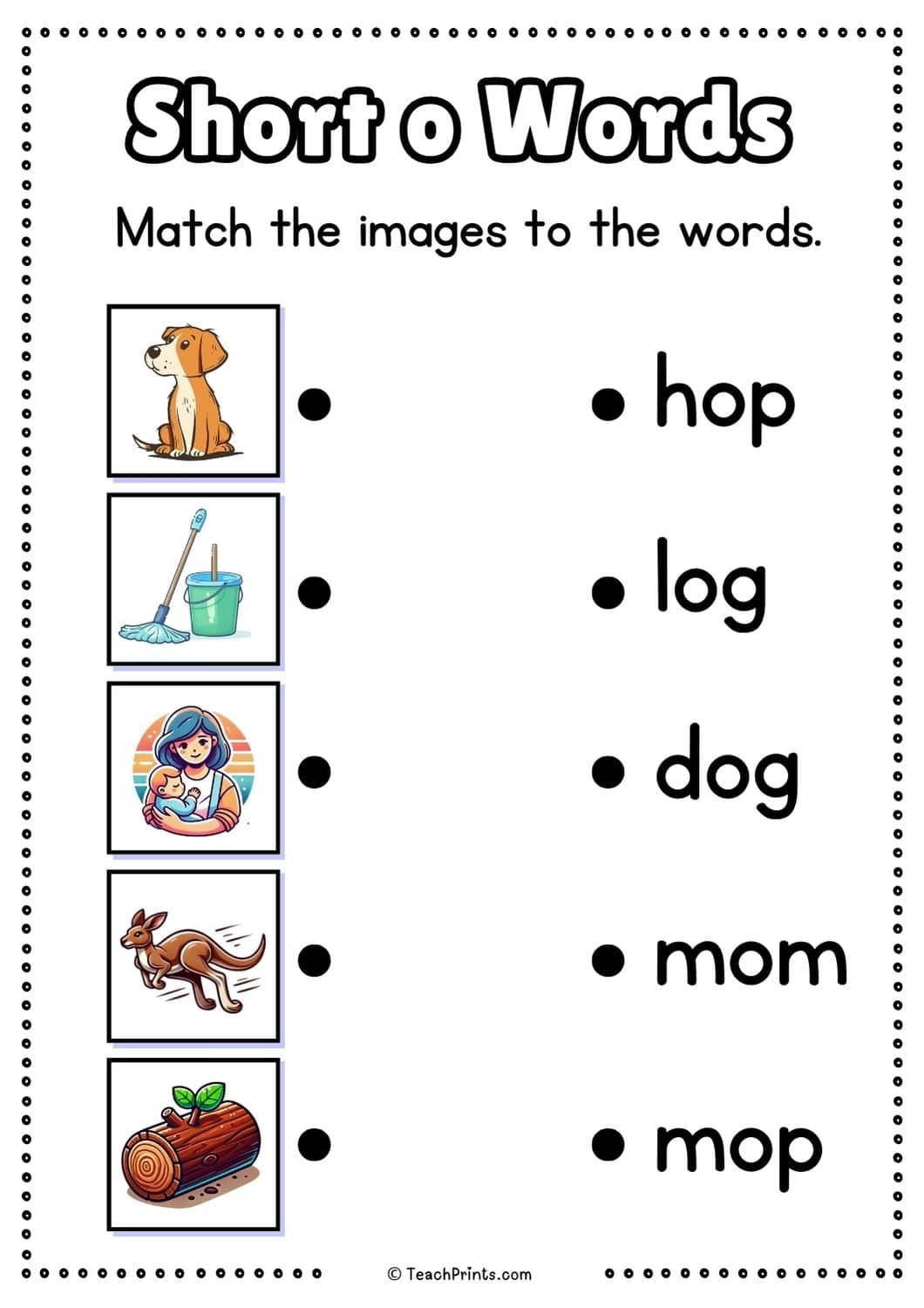 Free Short O Words Worksheets Teach Prints FREE Printable Short O CVC Words Cut And Paste Worksheets