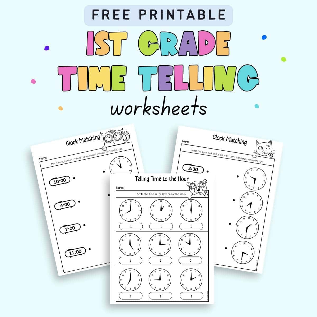 Free Telling Time First Grade Worksheets The Artisan Life Free Telling Time First Grade Worksheets The Artisan Life