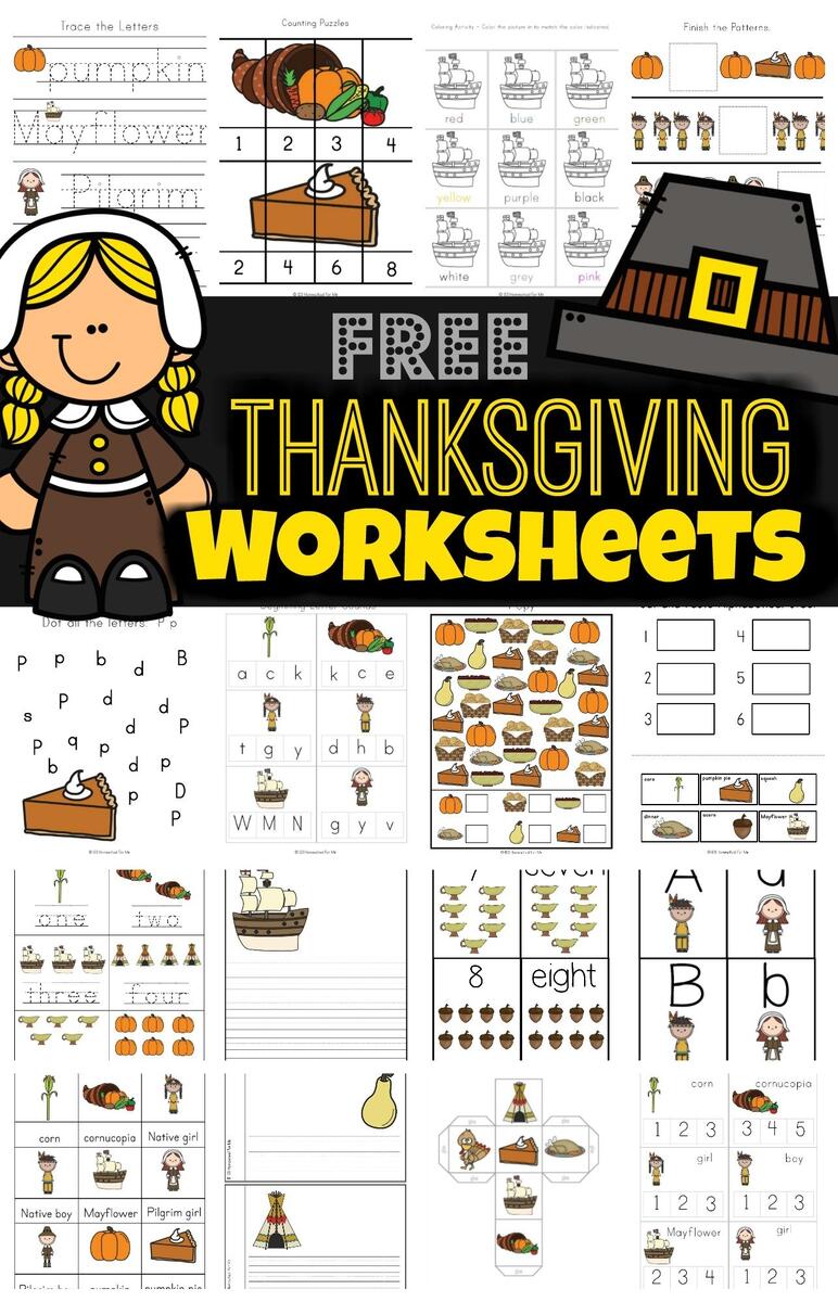 FREE Thanksgiving Worksheets For Kids FREE Thanksgiving Worksheets For Kids