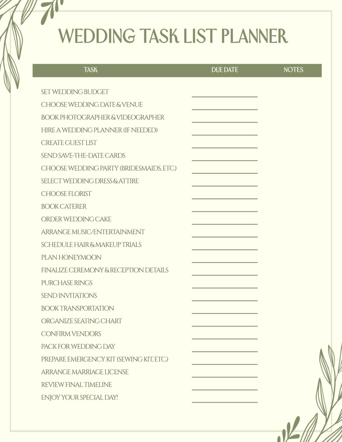 Free Wedding Planeer Templates To Customize Online Free Printable Wedding Planner Printable Party Favors