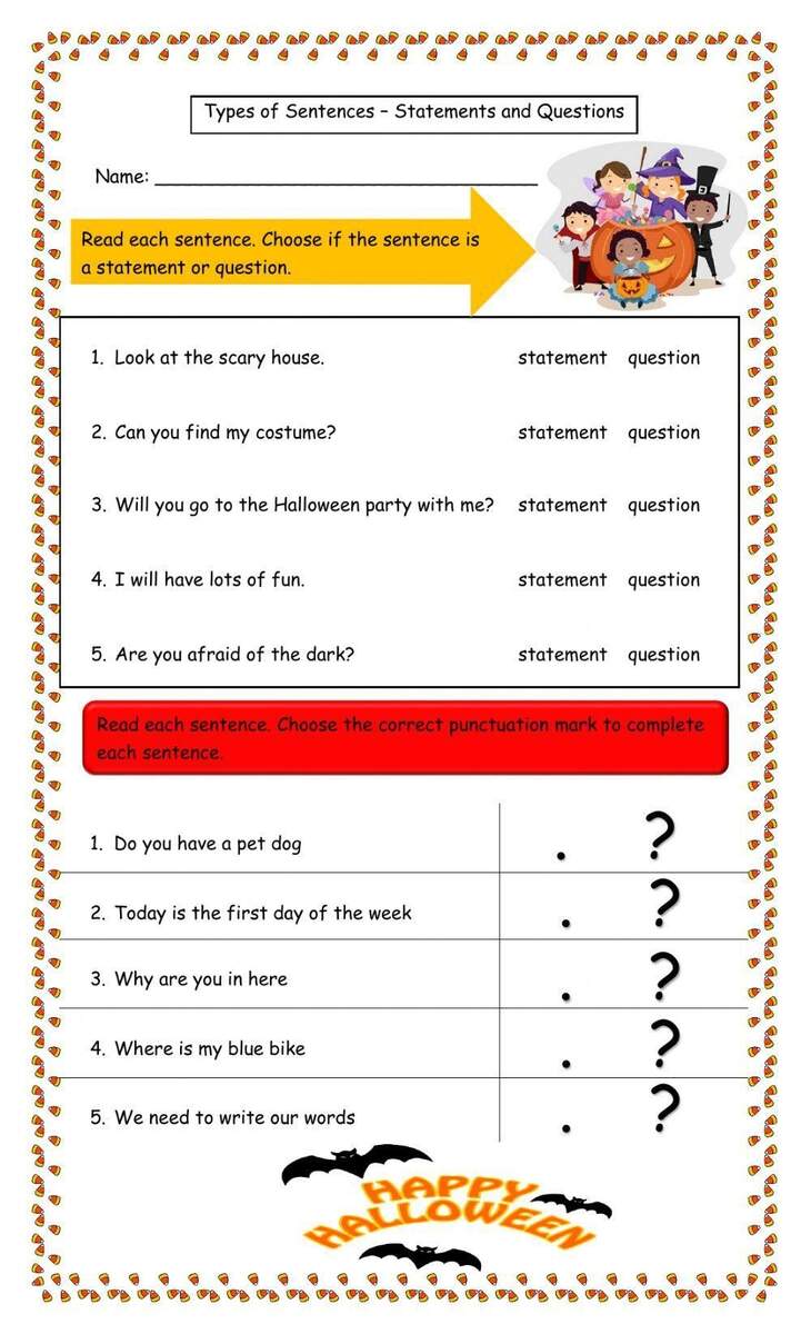 Grammar Statement And Question Worksheet Worksheets Library