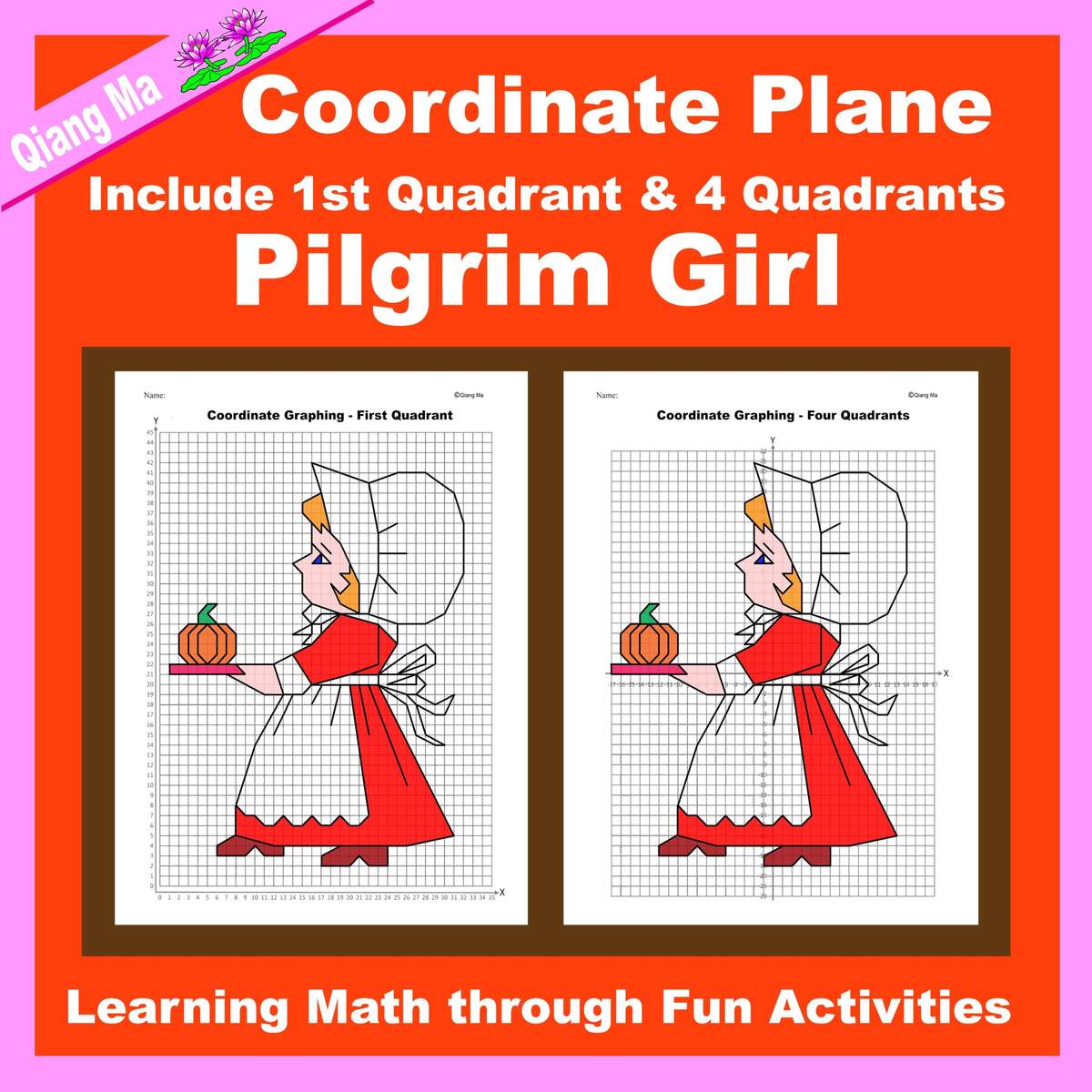 Halloween Coordinate Plane Graphing Picture Fairy Classful