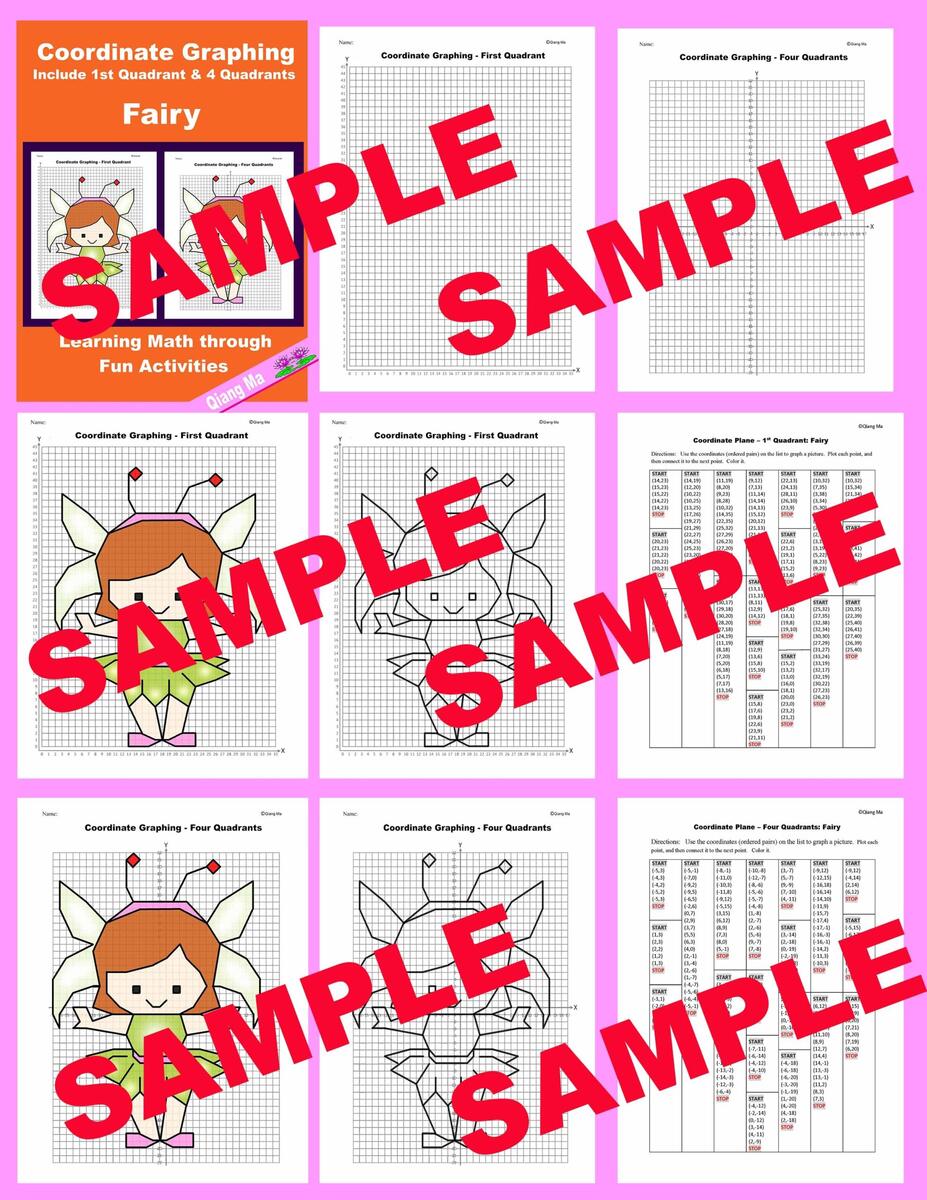 Halloween Coordinate Plane Graphing Picture Fairy Classful